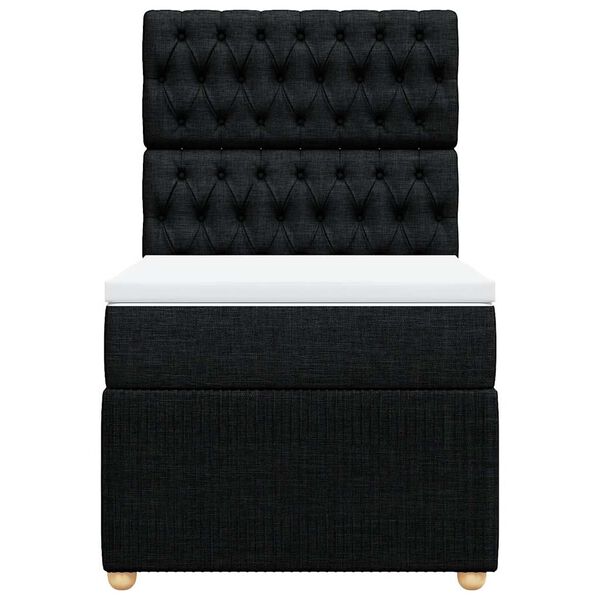 vidaXL Боксспринг легло с матрак, черно, 100x200 см, плат