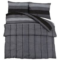 vidaXL Комплект спално бельо, тъмносив, 135x200 см, памук
