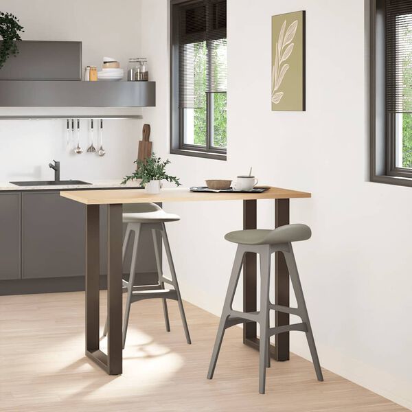 vidaXL Крака за бар маса, U-образни, 2 бр., естествена стомана, 60 x (100-101) см, стомана