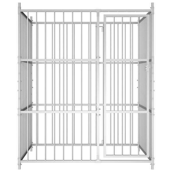 vidaXL Външна клетка за кучета, 150x150x185 см