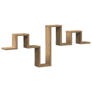 vidaXL Стенен рафт Монтиране на стена Дъб 104.5 x 43 x 10 см