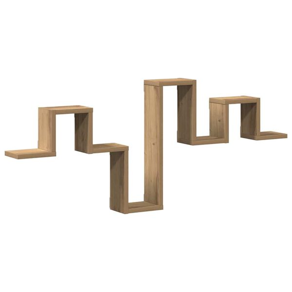 vidaXL Стенен рафт дъб артизан 104.5 x 10 x 43 см Инженерно дърво