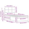 vidaXL Леглова рамка с тапицирана гръбна част Светлосиво 90 x 200 cm