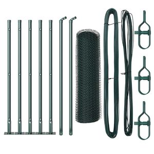 vidaXL Стълб за ограда. Зелено