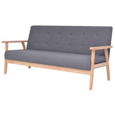 vidaXL Комплект диван и кресло, 2 части, плат, тъмносиви