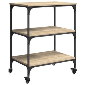 vidaXL Кухненска количка Сонома дъб 60 x 41 x 76 см