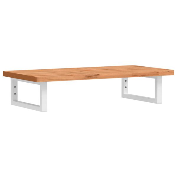 vidaXL Стенен рафт за мивка, стомана и масивно дърво бук