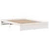 vidaXL Рамка за легло с табла, бяла, 120x190 см, борово дърво масив