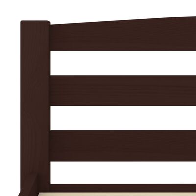vidaXL Рамка за легло, тъмнокафява, борово дърво масив, 100x200 см