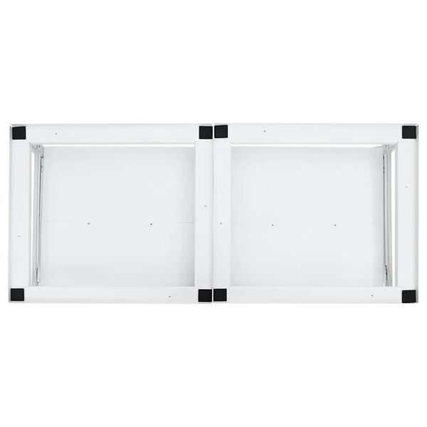 vidaXL Двоен пиедестал за перални машини с издърпващи се рафтове Бял