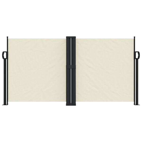 vidaXL Прибираща се странична тента, кремава, 120x600 см