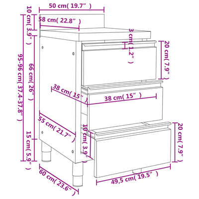 vidaXL Търговски кухненски шкафове, 3 бр, неръждаема стомана