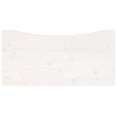 vidaXL Плот за бюро, бял, 100x50x2,5 см, борово дърво масив