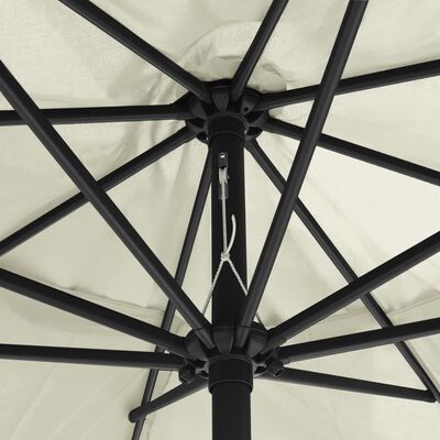 vidaXL Градински чадър с метален прът, 400 см, пясъчнобял