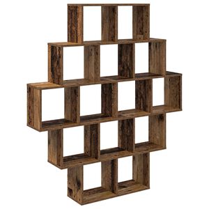 vidaXL Стенен рафт Старо дърво 120 x 20 x 136 см Инженерна дървесина