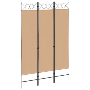 vidaXL 3-панелен параван Бежово 120 x 180 cm Текстил