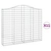vidaXL Габионни кошници арка 11 бр 200x30x160/180см поцинковано желязо