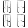 vidaXL Бар табуретки 4 бр черни 38x38x80 см прахово боядисана стомана