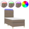vidaXL Боксспринг легло с матрак и LED, таупе, 90x200 см, плат