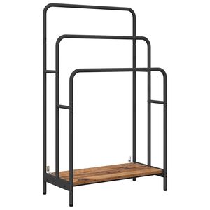 vidaXL Стойка за дрехи Старо дърво 60 x 30 x 100,5 см Инженерно дърво