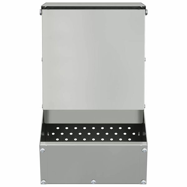 vidaXL Хранилка за зайци Сребрист 17,5 x 26 x 28,5 см