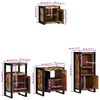 vidaXL Комплект мебели за баня 4 pcs Кафяво Солидно възстановено дърво