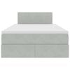 vidaXL Легло с място за съхранение и LED Светлосиво 120 x 200 cm