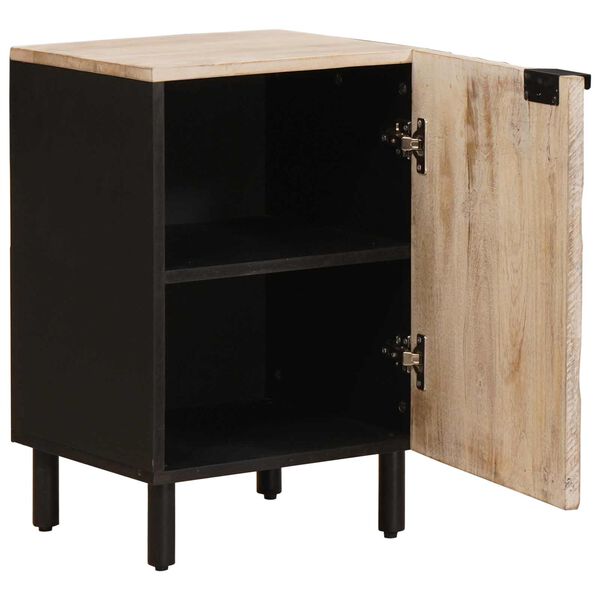 vidaXL Шкаф за баня с рафт Бяло 38 x 33 x 58 см Солидно мангово дърво