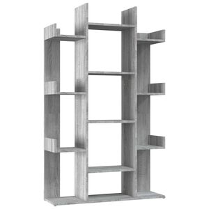 vidaXL Библиотека, сив сонома, 86x25,5x140 см, инженерно дърво