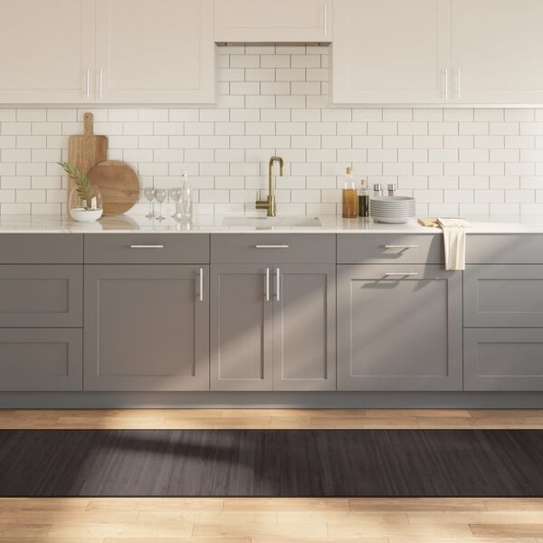 vidaXL Килим, правоъгълен, тъмнокафяв, 70x400 см, бамбук