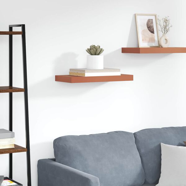 vidaXL Стенен рафт Червено 50 x 23 x 4 см Инженерно дърво