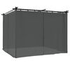 vidaXL Беседка с пердета, антрацит, 3x3 м, стомана
