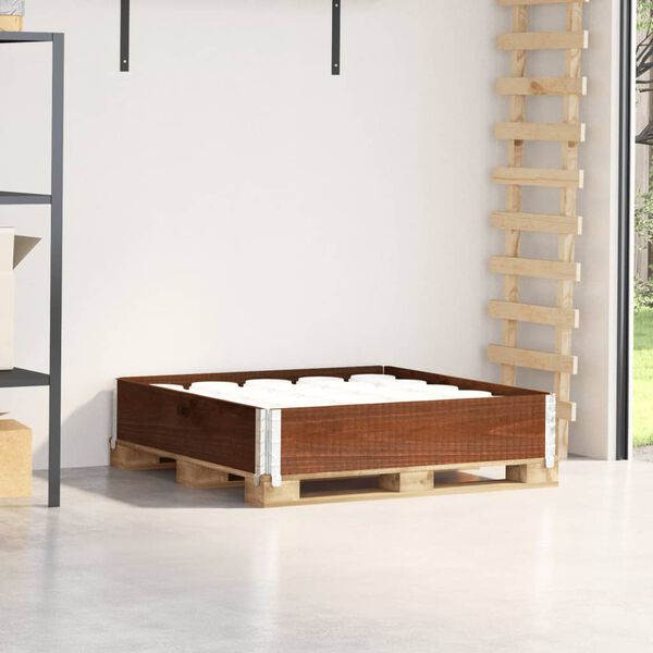 vidaXL Палетна страница, кафяв, 100x100 см, борова дървесина масив