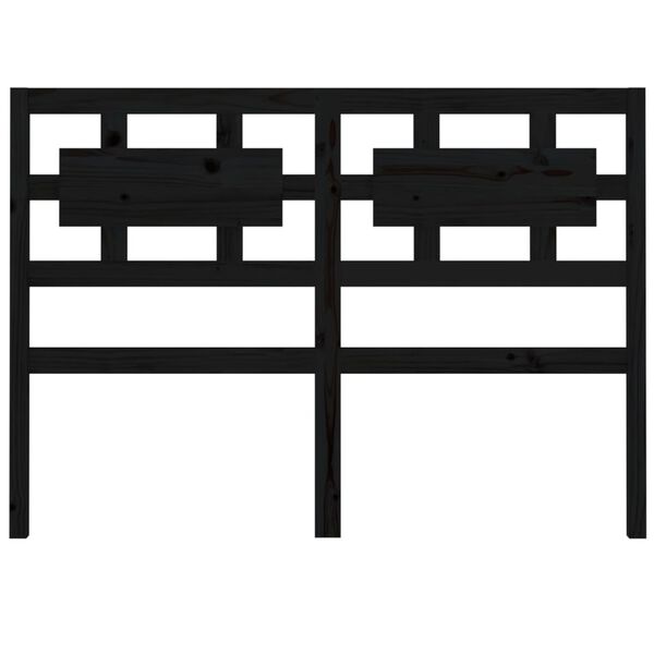 vidaXL Горна табла за легло, черна, 165,5x4x100 см, бор масив