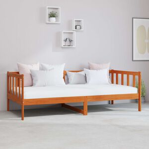 vidaXL Дневно легло с матрак с таблото Пчелен кафяв и бял 90 x 200 cm