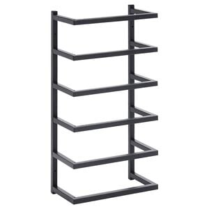 vidaXL Поставка за кърпи, черна, 24x12x48 см, стомана