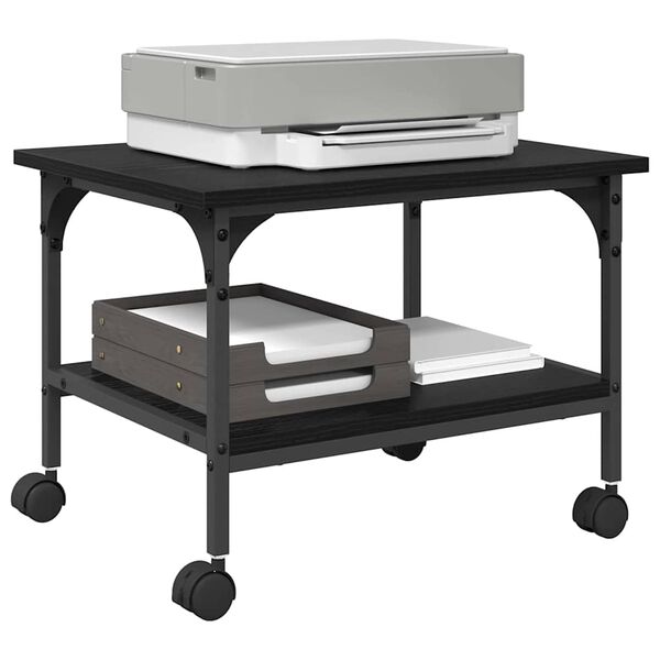 vidaXL Стойка за принтер Черния дъб 50 x 40 x 38 cm Инженерно дърво