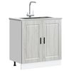 vidaXL Шкаф за мивка, Porto, сив сонома, 80x46x81,5см, инженерно дърво