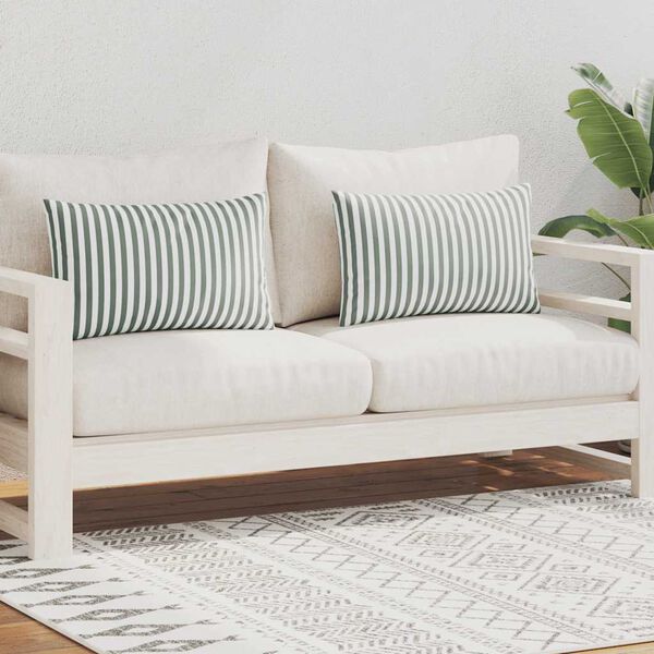 vidaXL Градински възглавници, 2 бр, райета, 60x40 см, сиви