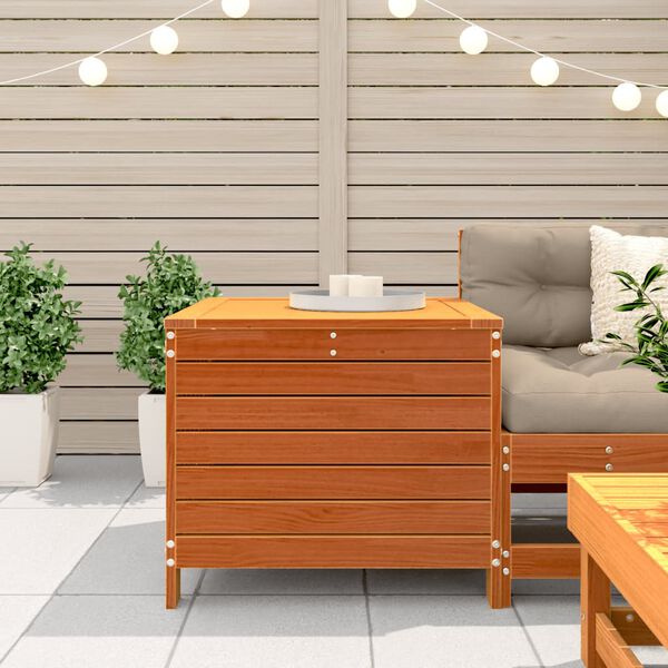 vidaXL Градинска табуретка, восъчнокафява, 62x63,5x53,5 см, бор масив