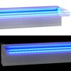 vidaXL Преливник за водопад с RGB LED, неръждаема стомана, 90 см