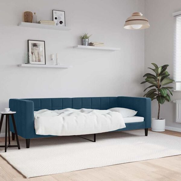 vidaXL Кушетка, тъмносиня, 80x200 см, кадифе