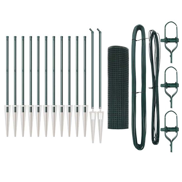 vidaXL Стълб за ограда. Зелен 25 x 0,8 м (12 x 12 мм мрежа)