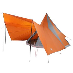 vidaXL Палатка типи с покрив Сив и оранжев 510 x 690 x 330 см тафта