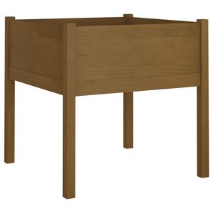 vidaXL Градински сандък, меденокафяв, 70x70x70 см, бор масив