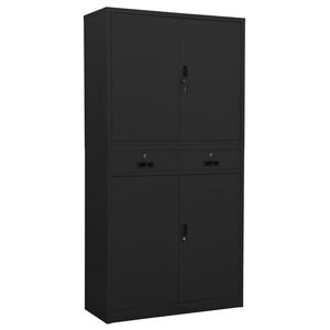 vidaXL Офис шкаф, антрацит, 90x40x180 см, стомана