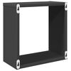 vidaXL Стенни кубични рафтове, 6 бр, сиви, 30x15x30 см