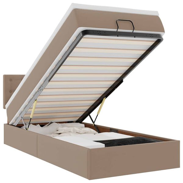 vidaXL Османска легло с матрак, капучино, 80x200 см, изкуствена кожа