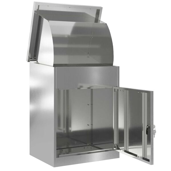 vidaXL Пощенска кутия за пратки със съхранение Черно 47.5 x 38 x 59 см