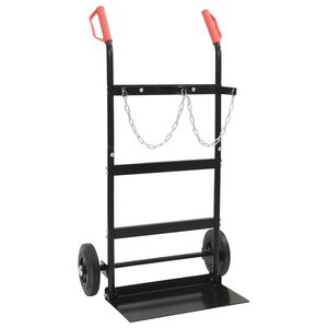 vidaXL Ръчна количка Черен и Червен 63 x 43,5 x 110 см Стомана